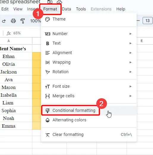 How to use Color Scale in Google Sheets