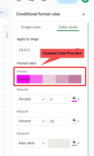 How to use Color Scale in Google Sheets