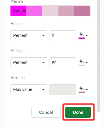 How to use Color Scale in Google Sheets