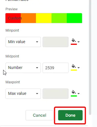 How to use Color Scale in Google Sheets