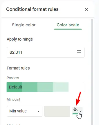 How to use Color Scale in Google Sheets