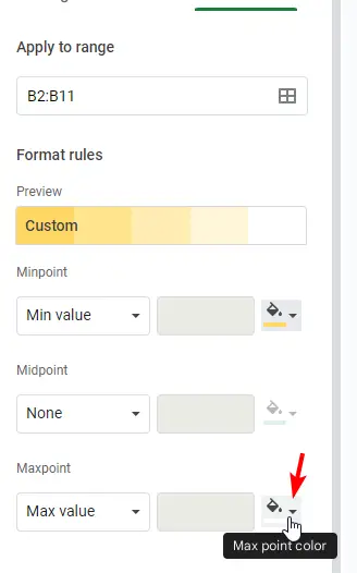 How to use Color Scale in Google Sheets