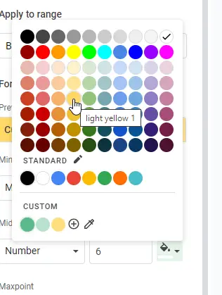 How to use Color Scale in Google Sheets