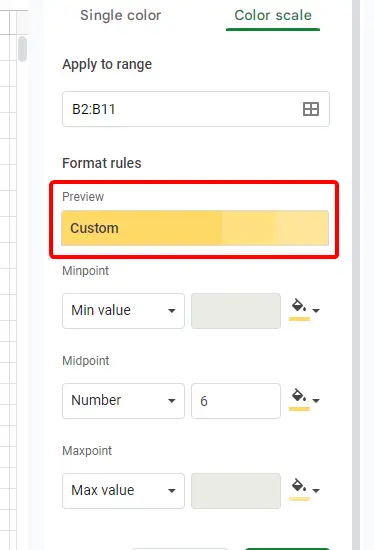 How to use Color Scale in Google Sheets