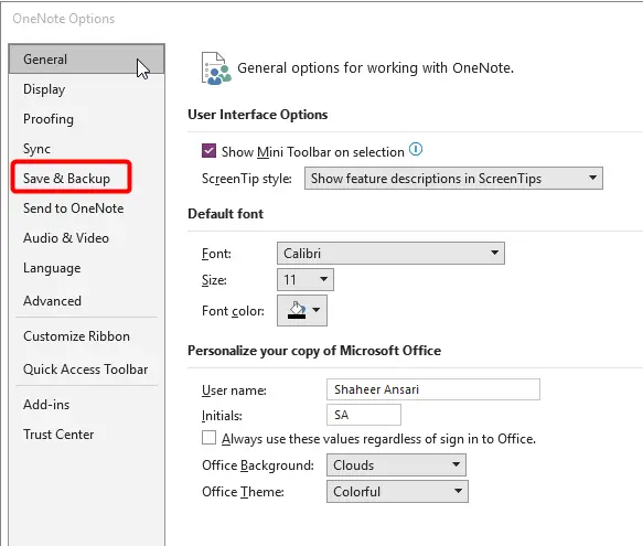 How to Backup OneNote