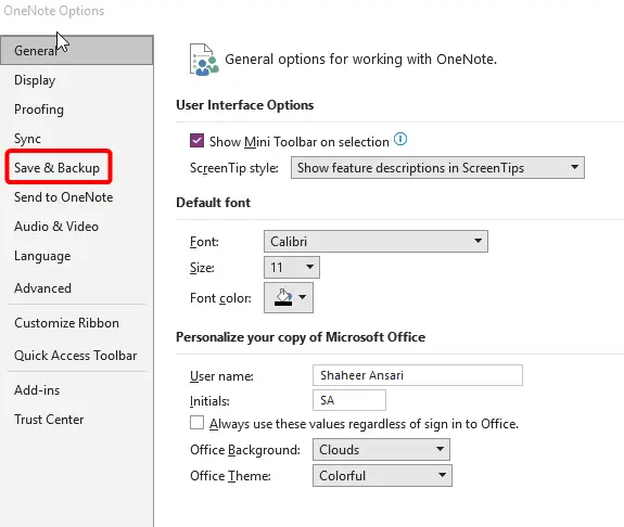 How to Backup OneNote