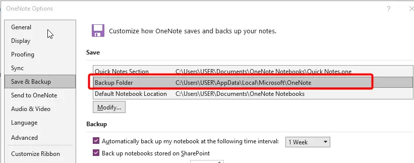 How to Backup OneNote