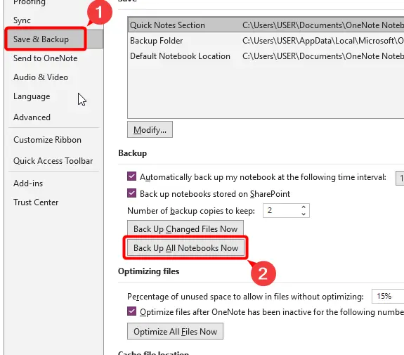 How to Backup OneNote