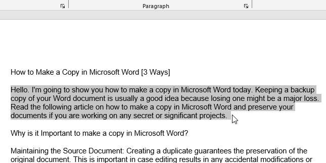 How to Make a Copy in Microsoft Word