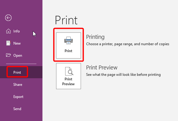 How to Print in OneNote