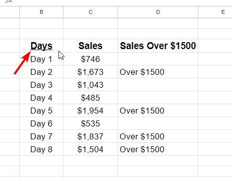 How to Underline in Google Sheets