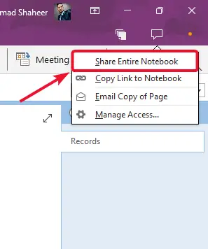 How to Share Section in OneNote