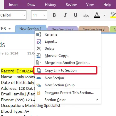 How to Share Section in OneNote