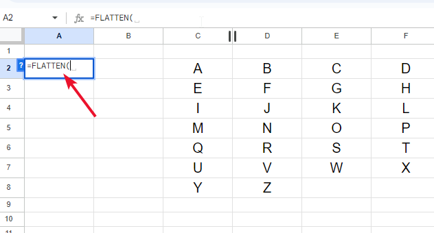 The FLATTEN Function in Google Sheets