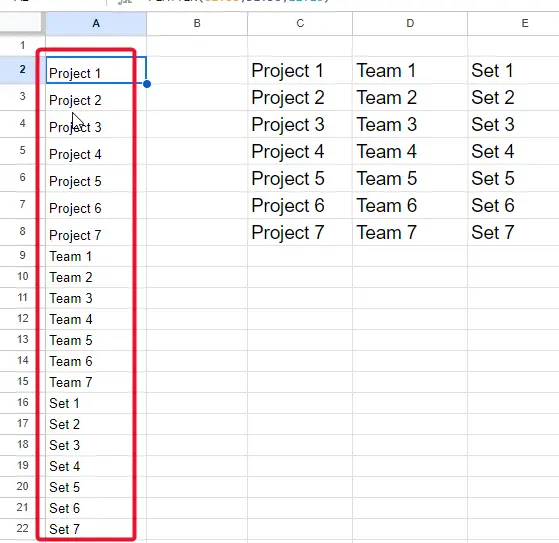 The FLATTEN Function in Google Sheets