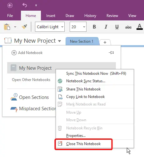 How to Create a New Notebook in OneNote