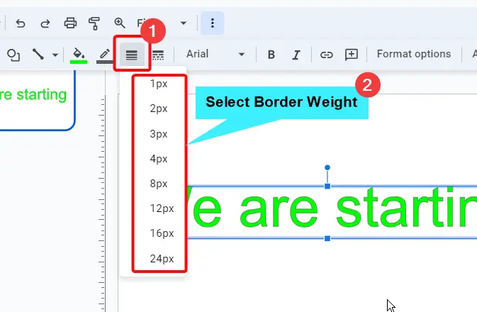 How to Put an Outline on Text in Google Slides