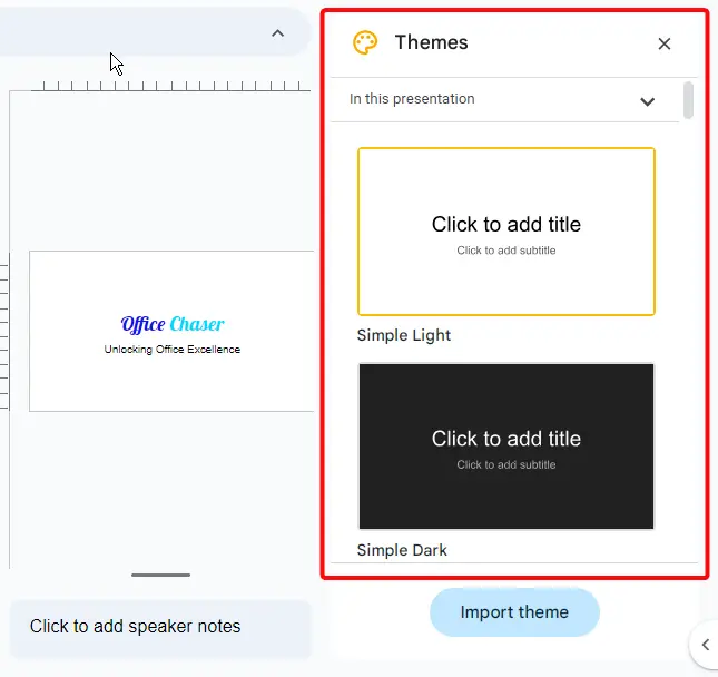 How to Import Themes to Google Slides